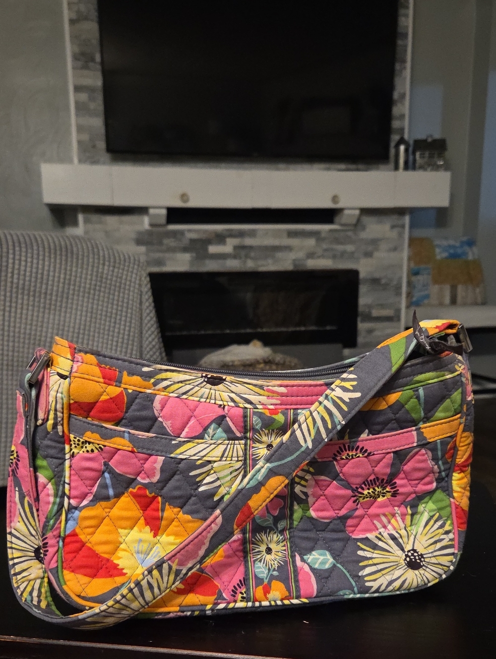 Quilted Floral Crossbody Bag in Multicolor